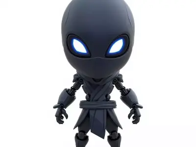 Aesthetic Chibi Sci Tech  Alien Characters 3D Collection 3D Model Pack