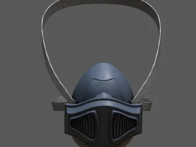 Gas mask plastic military combat 3d futuristic  Low-poly 3D model