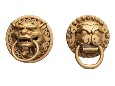 Chinese knocker Low-poly 3D model