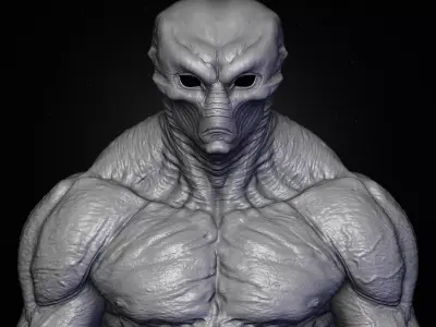 Realistic Alien 10 Sculpt 3D model