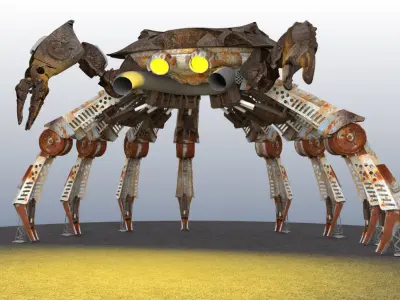 Mechanical crab DJ stage 3D model