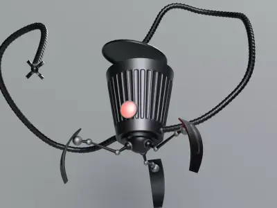 The robot is a garbage can Low-poly 3D model