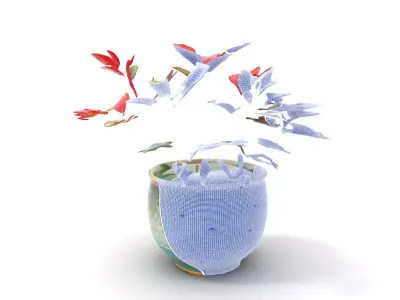 Vibrant Ceramic Plant model pack Low-poly 3D model