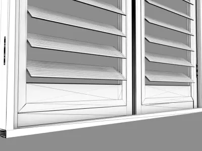 French shutter door 3D model