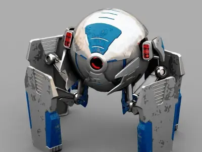 Ball Droid  rigged  - animated character 3D model