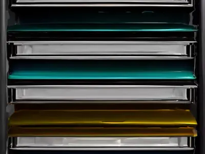 Modern Office Document Organizer Rack Low-poly 3D model