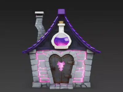 The Alchemists Attic Potion Laboratory 3D Model Low-poly 3D model