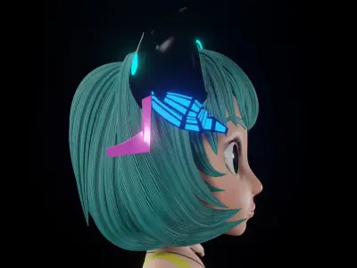 Cartoon girl - READY TO RIG 3D model