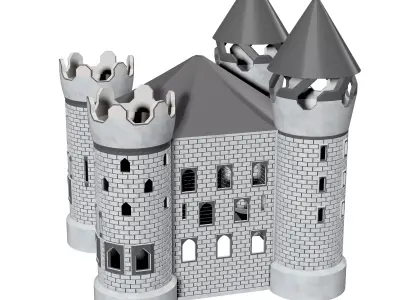 White Fort Castle 3D Model - Dual Scale Edition Mini Epic Free 3D print model