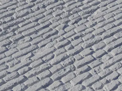 Aged Cobblestone Brick Pavers PBR Texture Texture