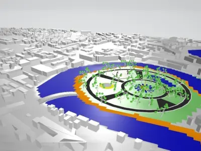  Park in the city 3D model