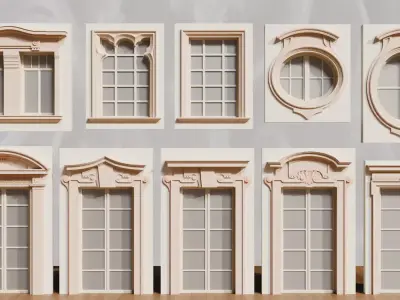 110 Classical European Architectural Assets pack Blender 3dsmax Low-poly 3D model