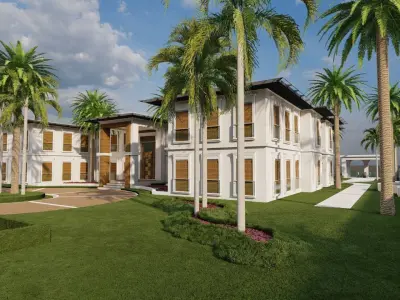 beach Casa Scene- king villa-modern house 3D model