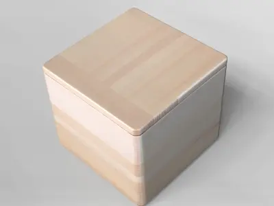 Minimalist Wooden Storage Box 3D Model 3D model