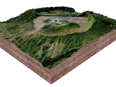 Mount Bromo Volcano Indonesia 3D model