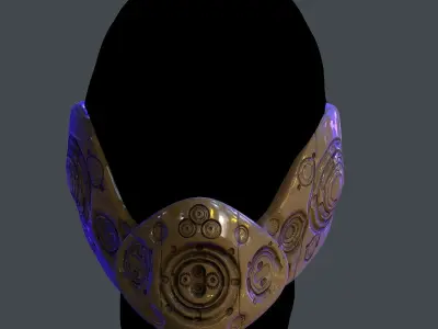 Gas mask helmet scifi Low-poly character art game space Low-poly 3D model 4