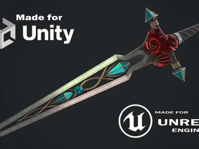 Fantasy Sword 21 3D Model Low-poly 3D model