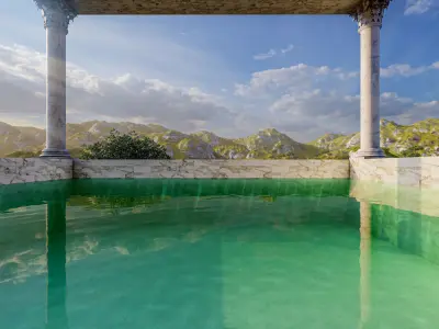 3D ANCIENT GREEK POOL Free 3D model