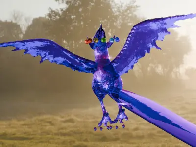 Galarian Articuno Tera Crystal Pokemon Low-poly 3D model