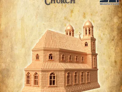 Caribbean Church Tabletop Terrain 28 MM 3D print model