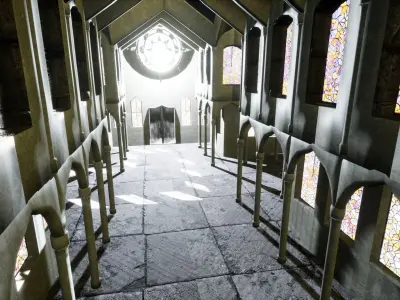 Gothic Cathedral Low-poly 3D model