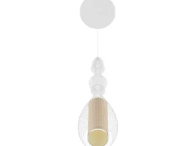 Ceiling Lamp with Wire Shade 01 3D model