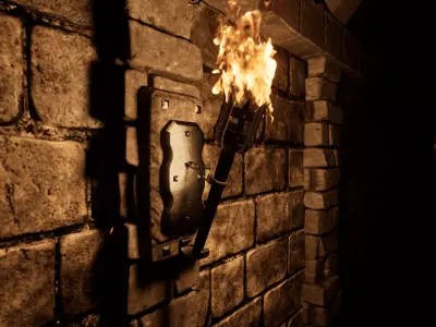 Medieval torch 3D model