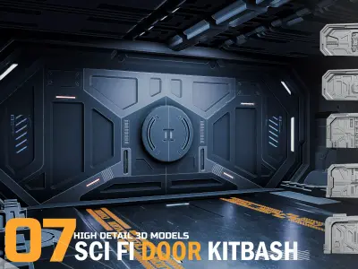 07 scifi door kitbash high detail 3dmodels 3D model