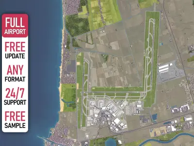 Rome - Fiumicino Airport Low-poly 3D model