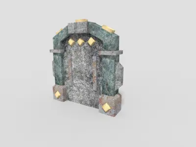low poly dungeon door Low-poly 3D model