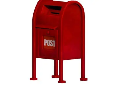 Mailbox post box Low-poly 3D model