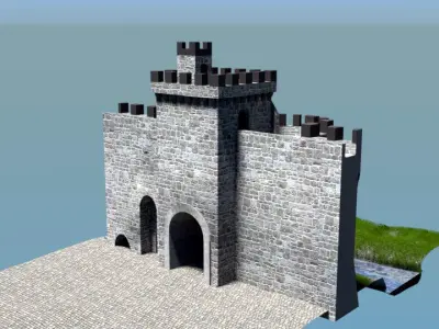 Castle Gate Low-poly 3D model