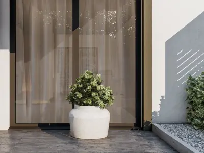 Vase-pot  exterior Low-poly 3D model