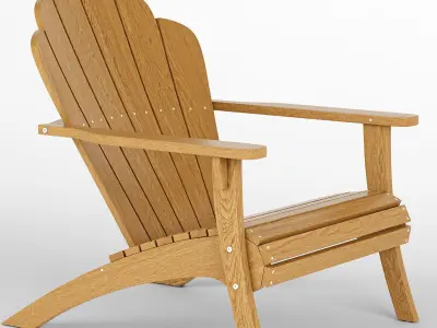 Adirondack footstool and chair 3D model