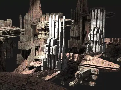 Mega City Space Station Kit bash 5 3D model
