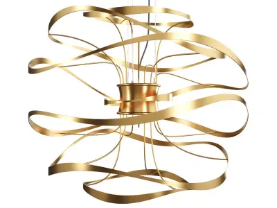 Corbett Calligraphy Gold Leaf LED Pendant Light 3D model