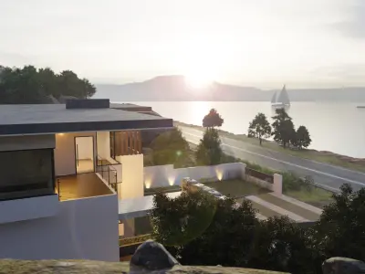 WIde View Modern House 3D model