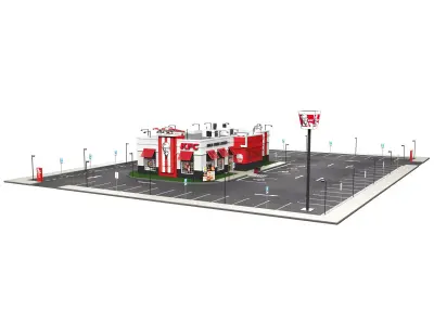 KFC Building and parking 3D model