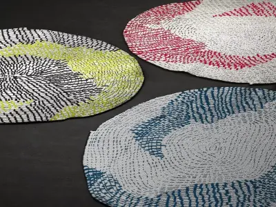 Panier multicolored woven wall hanging 3D model