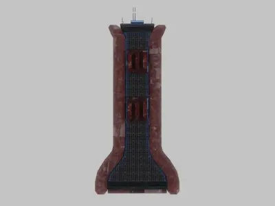 SciFi Cyberpunk Building 01 Low-poly 3D model