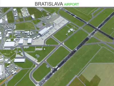 Bratislava Airport  15km Low-poly 3D model