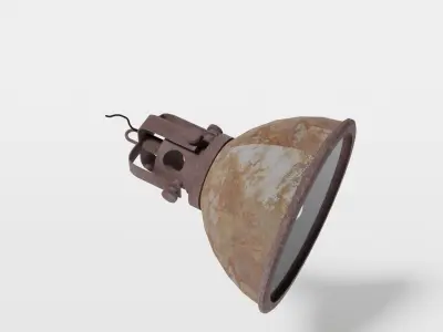 Rusted industrial lamp Low-poly 3D model