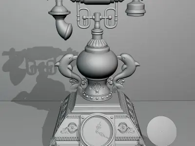 Table lamp with clock 3D model