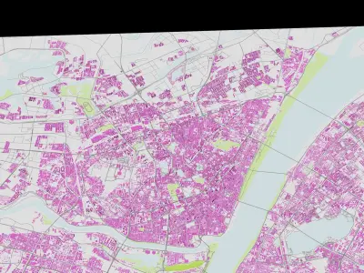 Wuhan City urban planning maquett  building Terrain 3D model