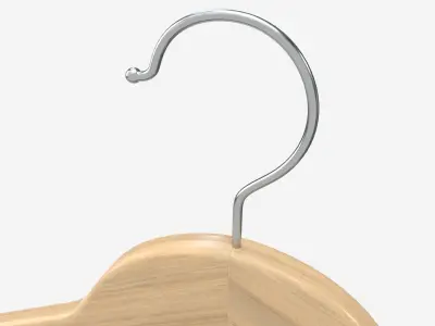 Hanger For Clothes Wooden 02 Light 3D model