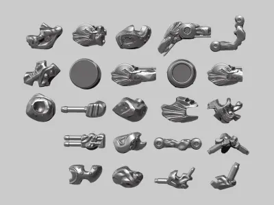 23 Zbrush IMM robotic parts 3d print model 3D print model