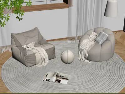 modern sofa chair  3D model
