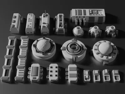 Sci-Fi Greebles Pack 1 3D model
