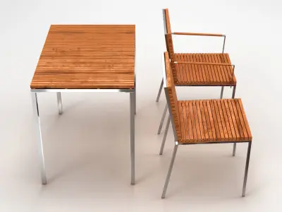 Garden Furniture Table Set 002 3D model