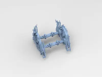 Sci fi squid gate particle accelerator rays Low-poly 3D model